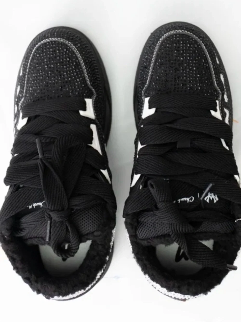 ⬛️💎👟💎⬛️ Watson Black/White Rhinestone Chunky Bones Sneakers